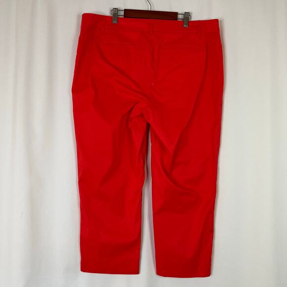 Talbots | Red Perfect Crop Chino Pants Cotton 2% Spandex Womens 14 PETITE - Picture 7 of 7